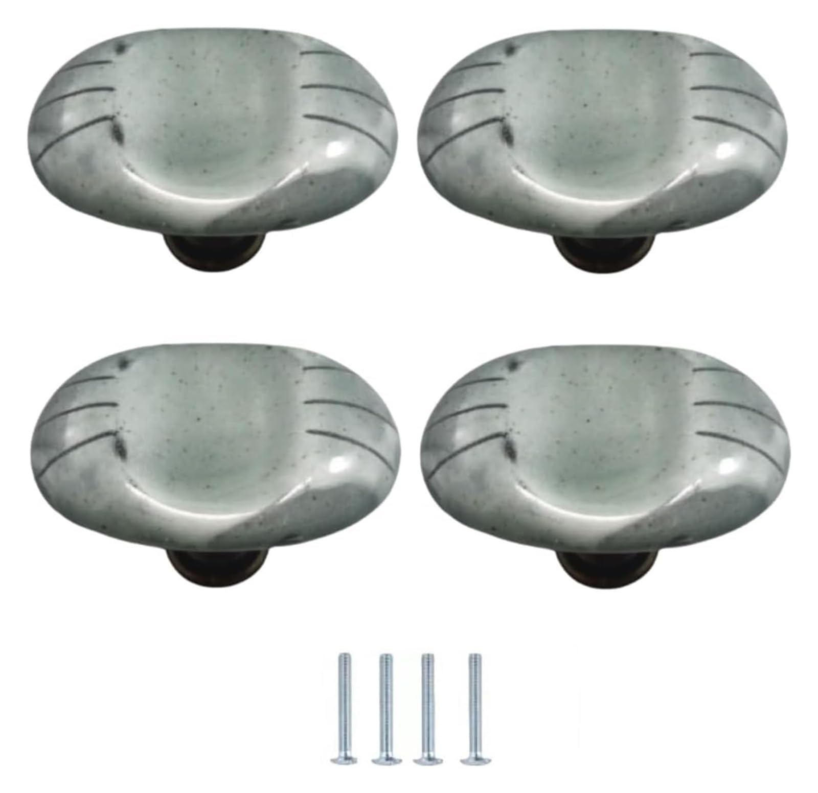 LQZAXSRDR Ceramic Cupboard Drawer Handle Knobs, Ceramic Door Knobs, Zinc Alloy Cabinet and Drawer Knob 4 pcs Multicolor(Grey)
