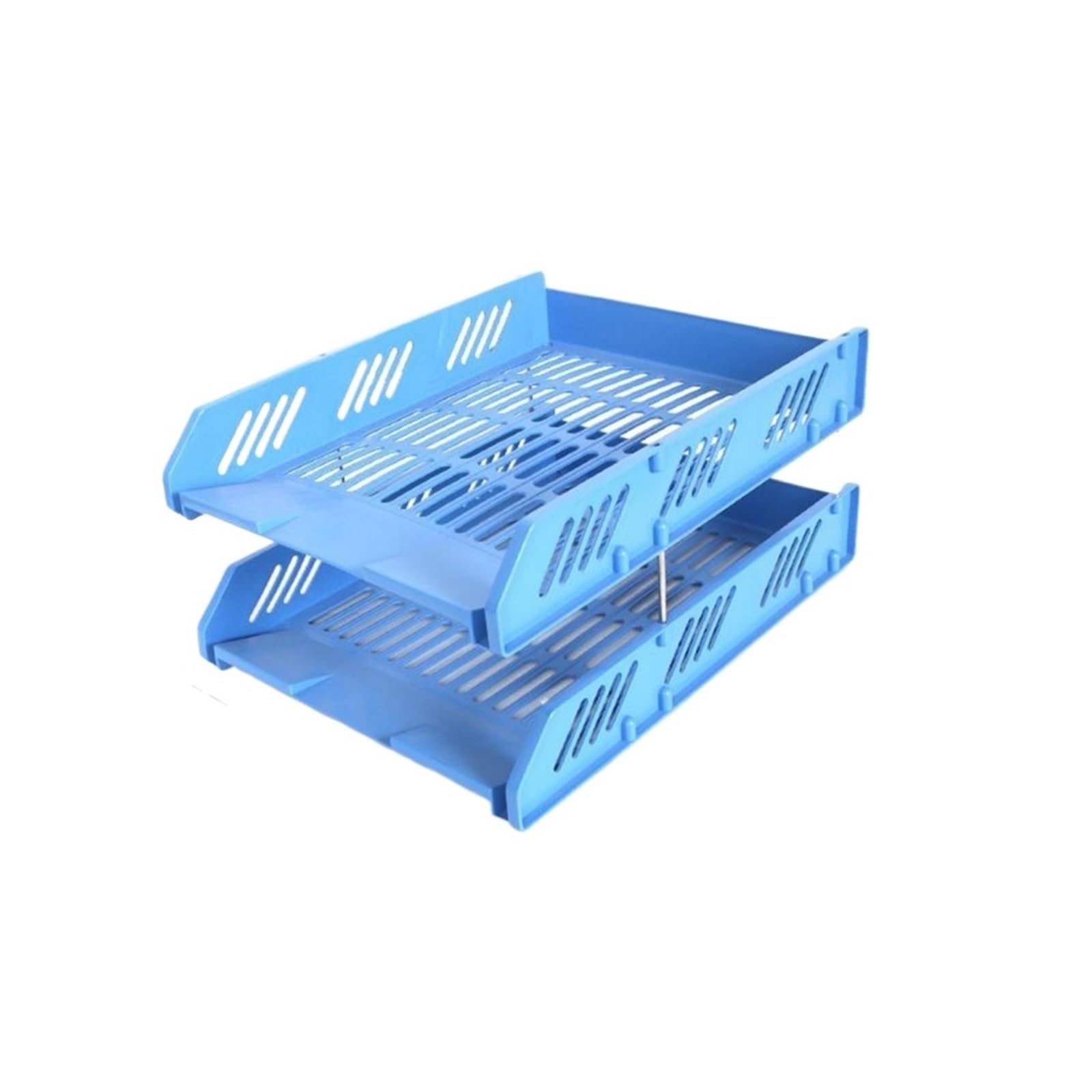 Plateau de rangement fichiers A4 en plastique support empilable 2 niveaux 239-Blue-disk