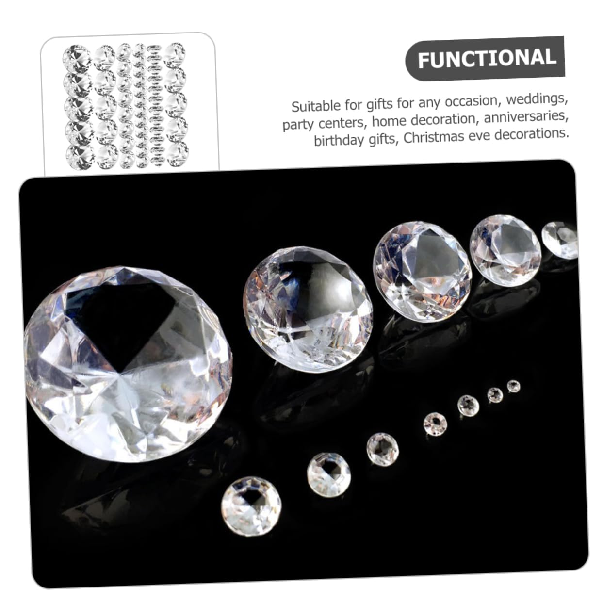 MAGICLULU 4 Set di Riempitivi di Strass Acrilici per Decorazioni per Vasi Bomboniere Gemme Parti di Gioielli per Artigianato Diamanti A Punta 500 Pezzi*4