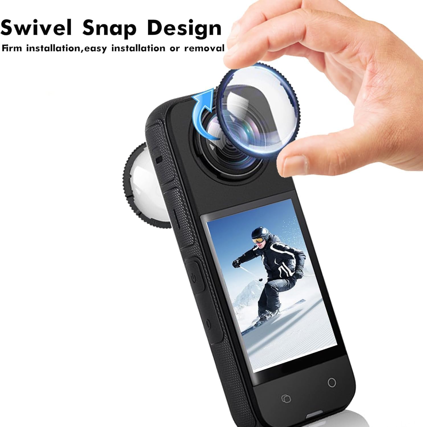 DA-GODO Dual Lens Protector for Insta360 One X3 (2Pcs) – Tempered Glass Sticky Lens Cover, Anti-Scratch, Dustproof Protective Guard for Action Camera Accessories (X3-LG-2PC) 3