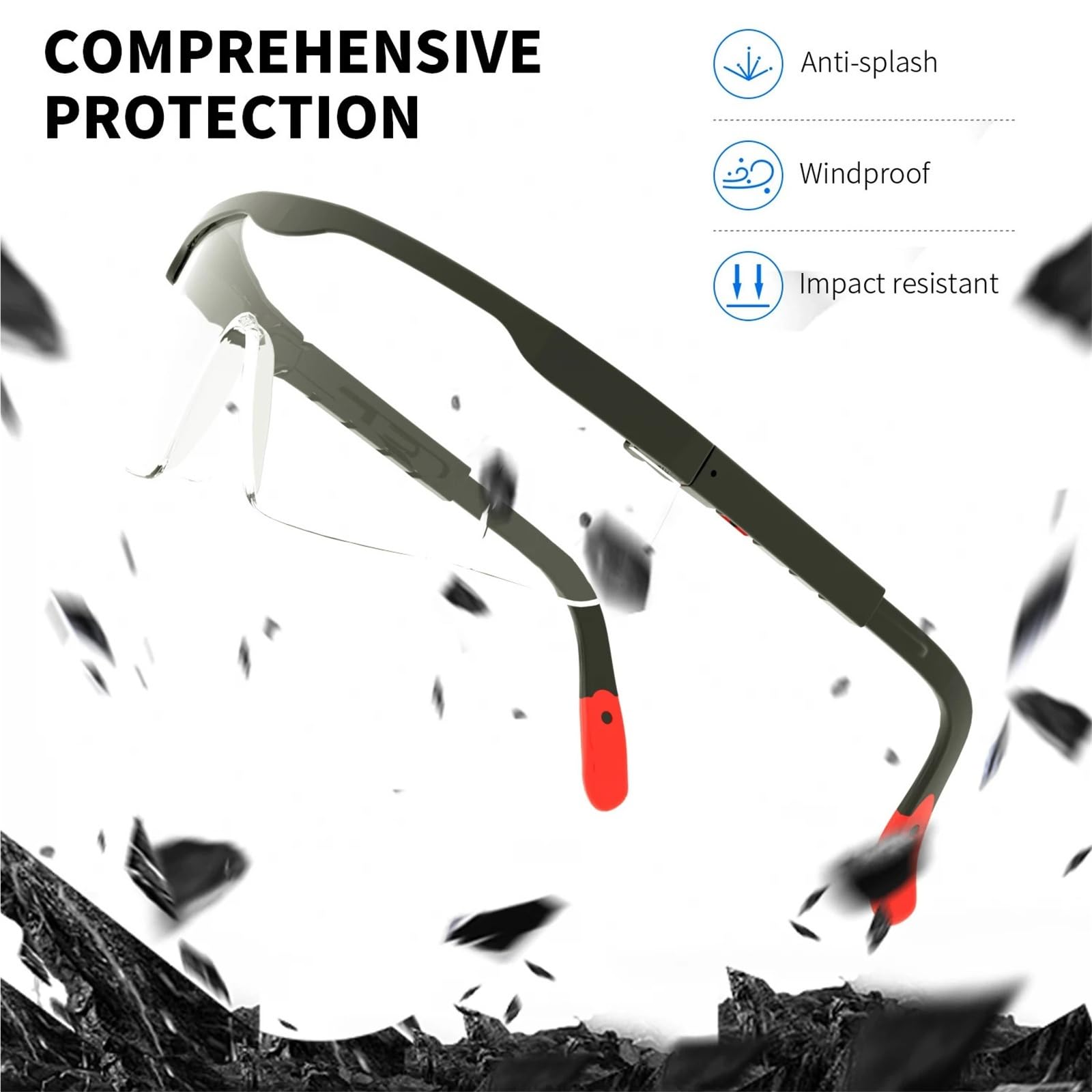 Genérico 10 gafas de seguridad Z87 - UV400 antivaho y antipolvo for conducir, trabajar y andar en bicicleta