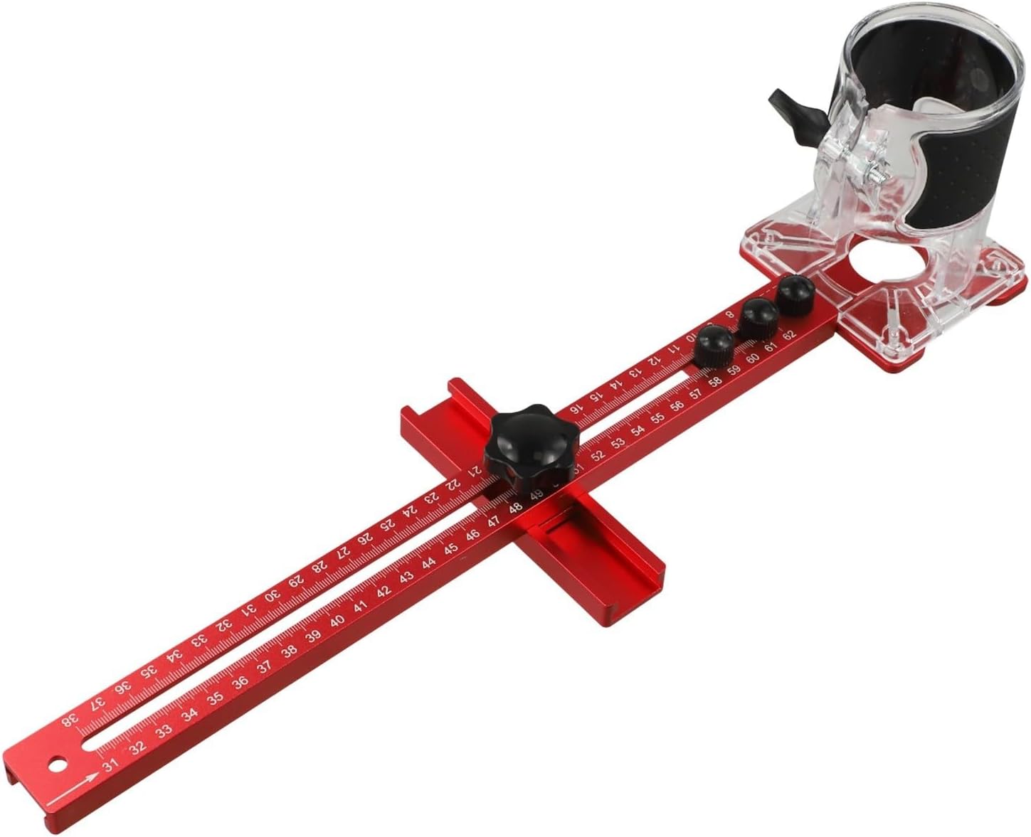 Adjustable Router Milling Groove Bracket Aluminum Alloy Jig For Woodworking Cabinet And Precision Circle Cutting(B)