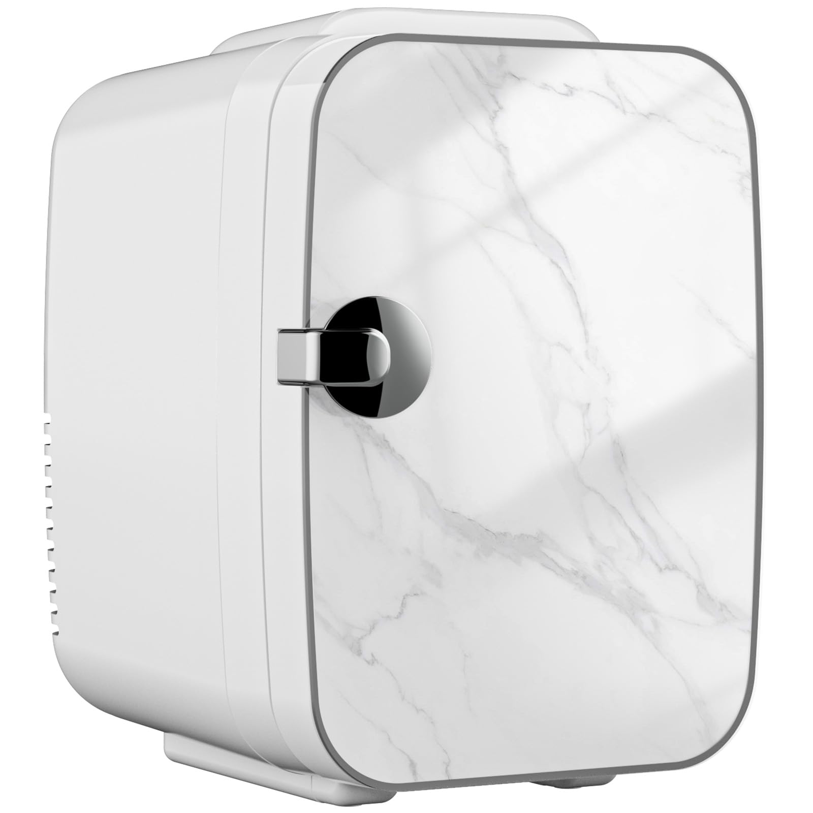Sweetcrispy Small Refrigerator, Portable Mini Fridge 4L/6 Can Cooler & Warmer Compact Fridges for SkinCare,Food and Drinks,Bedroom,Dorm,Car,Office,Marble