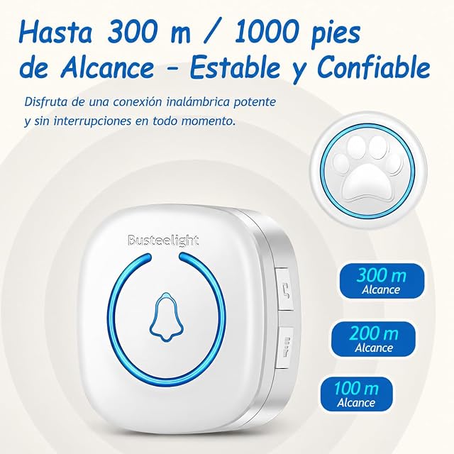Foto 8 de 8 de Busteelight A6 Wht Timbre Inteligente para Perros (1 Campana y 1 Receptor)