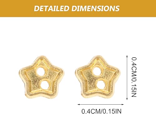 Miniatura 2 de EXCEART 100 mini botones de estrella para manualidades, manualidades, muñecos de felpa rellenos, proyectos de álbumes de recortes, dorado, 100