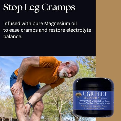 Miniatura 4 de Ugli Pies + magnesio de Naturulz con árbol de té, capsaicina, arinca y más. Masaje calmante de magnesio para pies. Todo natural. "SIN JUNK"