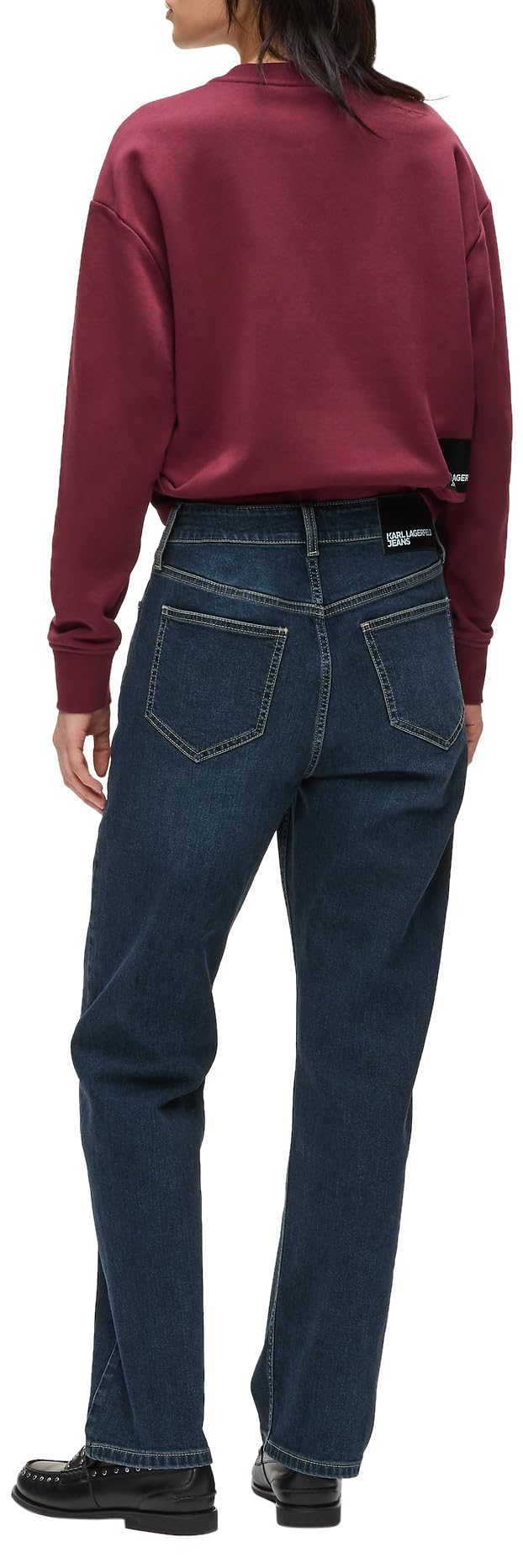 Karl Lagerfeld Jeans, Damskie, High Rise Straight Denim, Prosta Nogawka