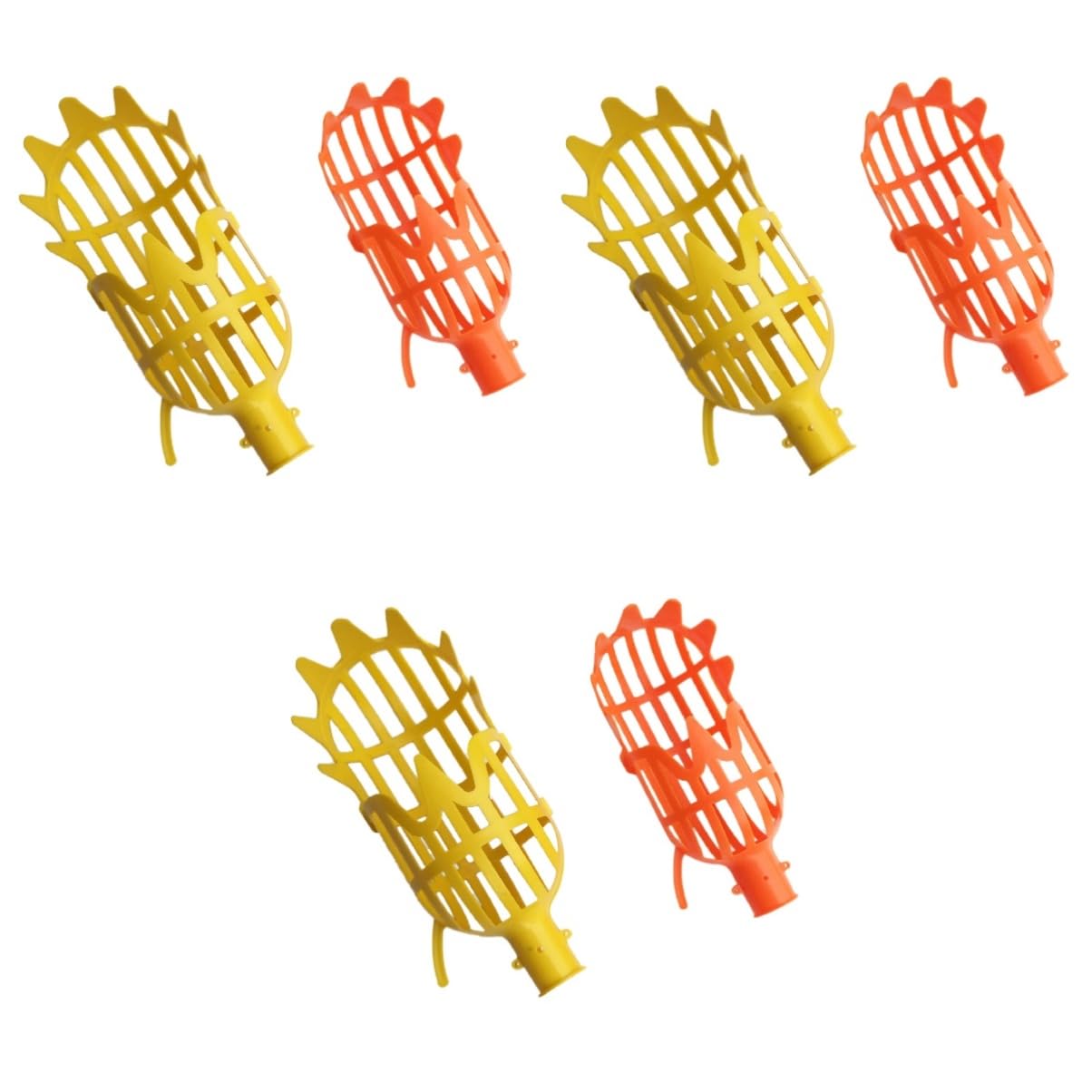 YARNOW 6pièces Outil De Cueillette De Fruits Plastique Cueilleur à Manche pour Fruits Tête Orange Tête Jaune