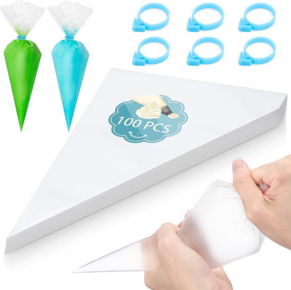 16-Inch Reusable Piping Bags 3 Pack – Tipless Icing Bags For Cake Decorating, Cotton Material, Easy To Clean