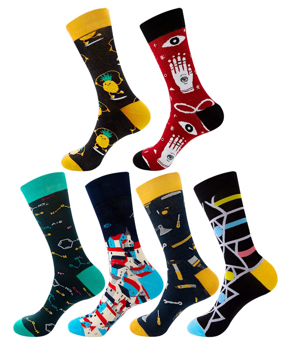 EmaoFun Chaussettes Fantaisie Homme, Chaussettes Originales Motifs Amusantes 40-46