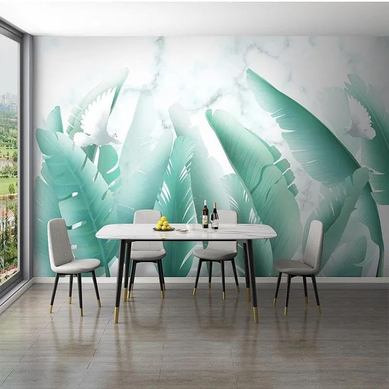 Papier peint mural 3d feuilles camoufle les murs abîmés