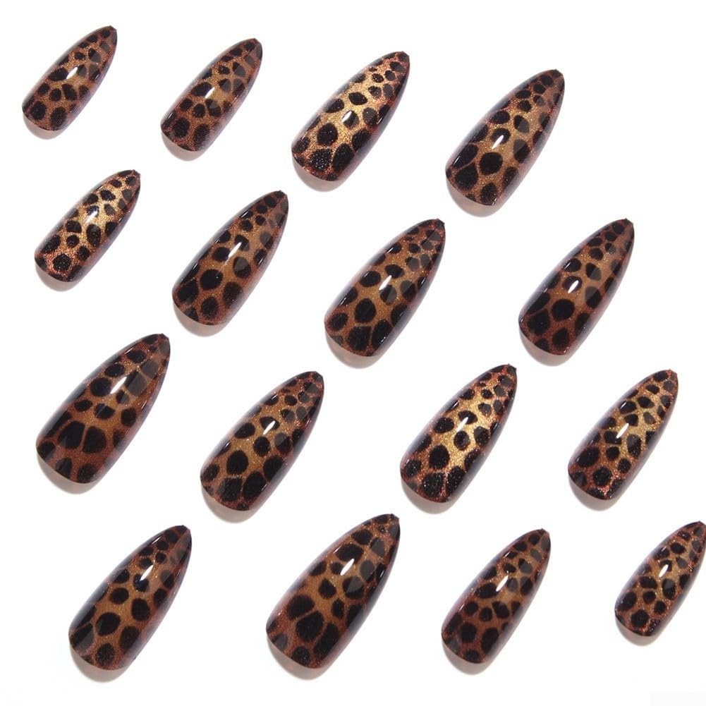 Uñas Postizas Almendra Largas Ojo de Gato Uñas Postizas Almendra
