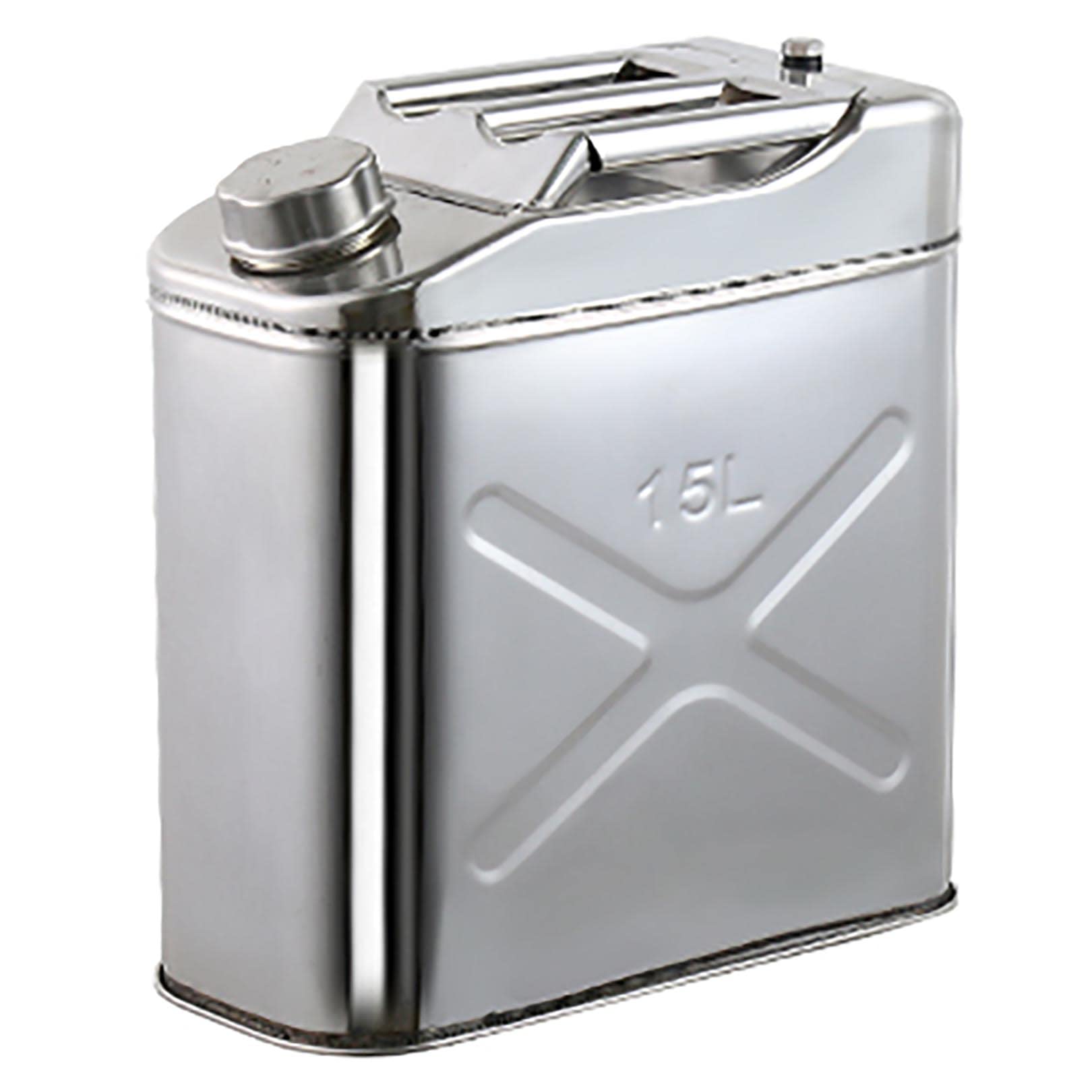 jerry can， Portable 201 Stainless Steel 5L 10L 15L 20L Fuel Tank Gas Petrol Car Spare Container Gasoline Motorcycle Edible Oil(15L)