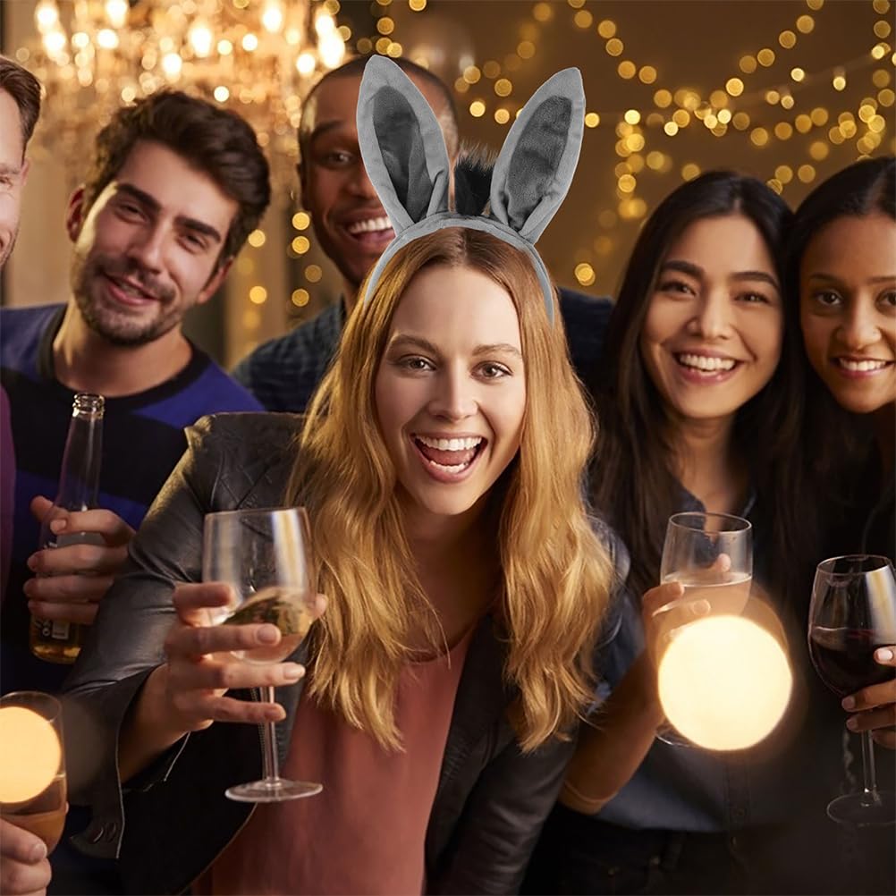 AOKWAWALIY 2pcs Plush Animal Ears Headband Donkey Headband Ears Animal Cosplay Costume Headwear for Halloween Costume Cosplay Party