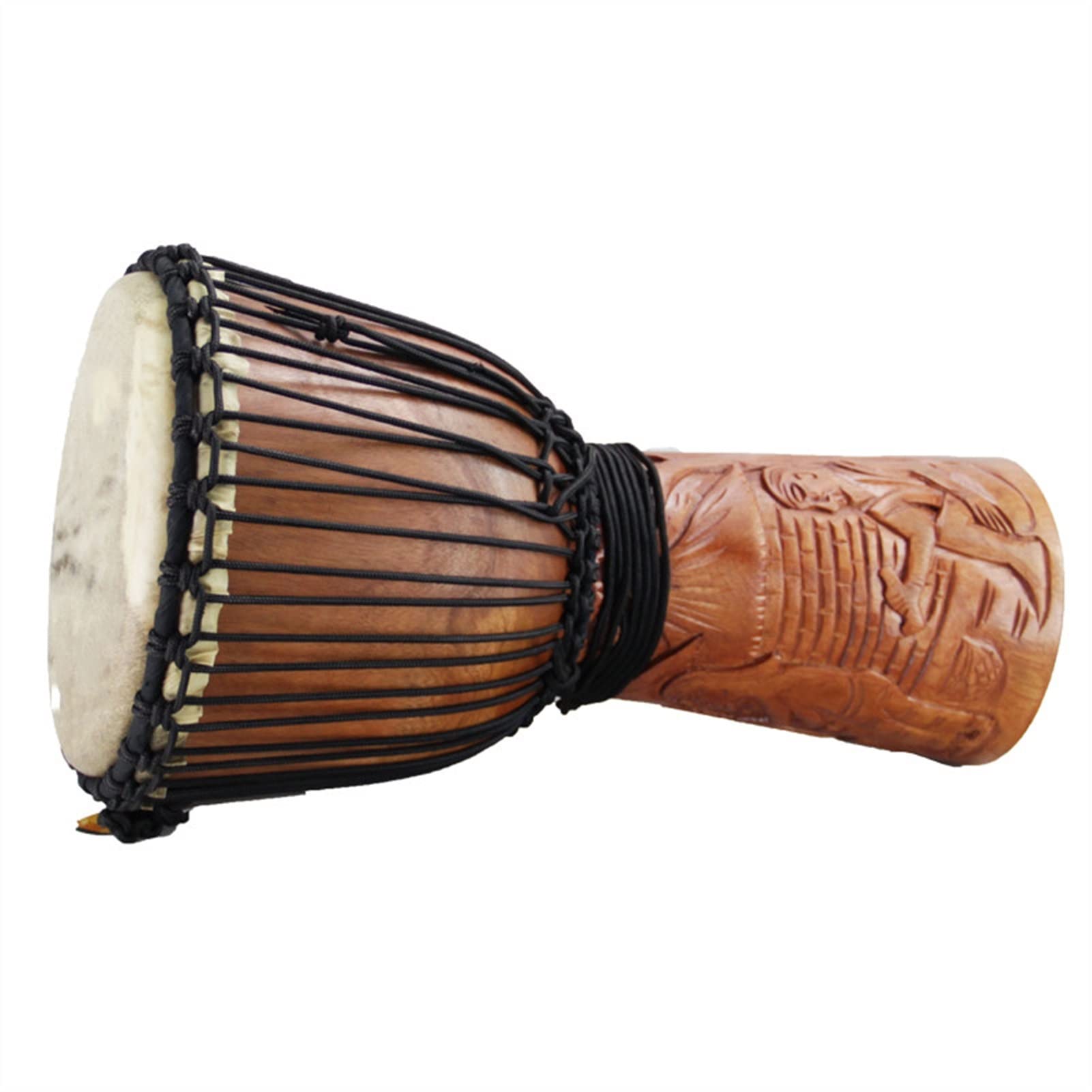 FLFL Tamburo Djembe Tamburo per Batterista Djembe in Pelle di Capra Intagliato A 12 Pollici da 10 Pollici A 12 Pollici per Bambini Adulti Principianti