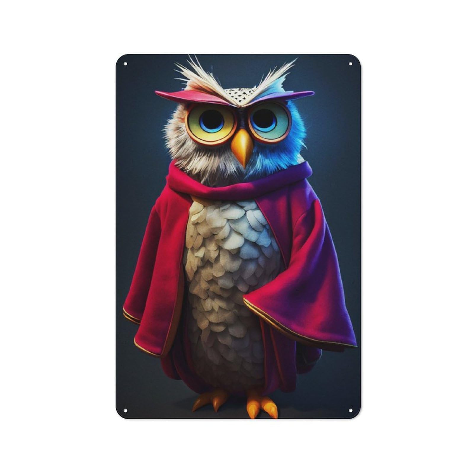Junmoney Owl School Metal Wall Sign 30X20cm Featuring For Pub Or Café, For Pub Decor Enthusiasts, For Retro Home Interiors