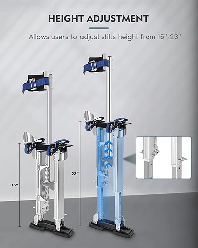 Miniatura 8 de GCCSJ Zancos de 18 a 30 pulgadas para adultos, altura ajustable, zancos de trabajo de aluminio con rodilleras protectoras para pintura de techo,
