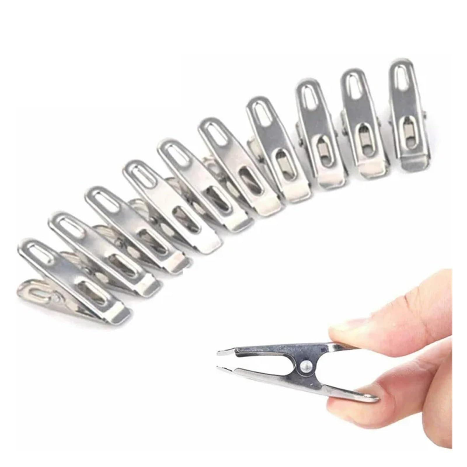Metall-Wäscheklammern, 200 Stück, Wäscheklammern, Edelstahl, Waschklammern, Haushaltskleidung, Dichtungsclip, Hängestifte, Metallklemmen für Wäscheleine, Befestigung, Handtuch, Socken, Unterwäsche