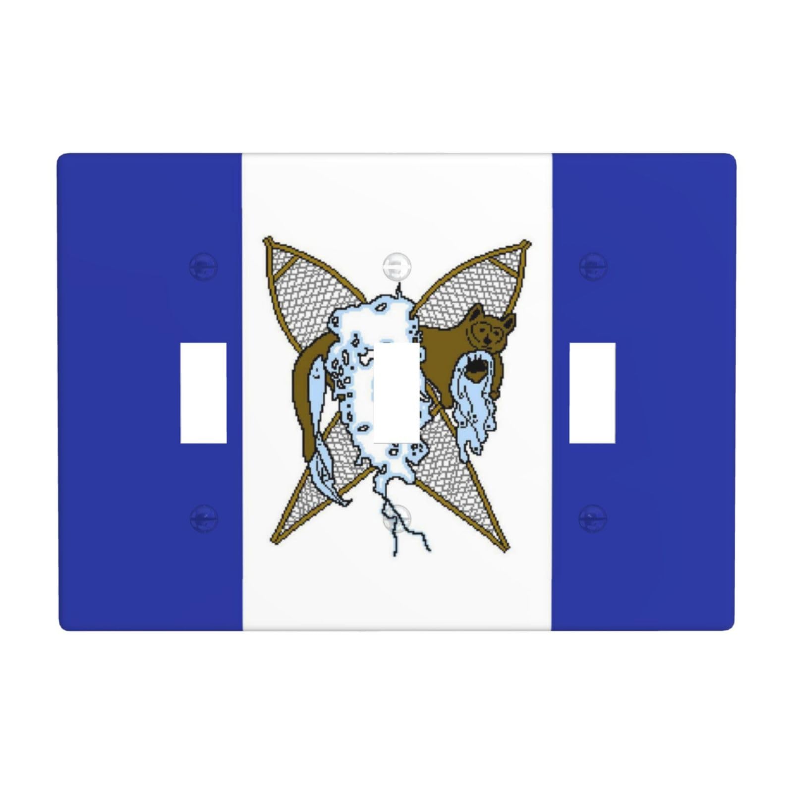 Whati Flags 3 Gang Switch Plate Cover-Unbreakable Polycarbonate Wall Plate, Heat Resistant Toggle Switch Decor for Home