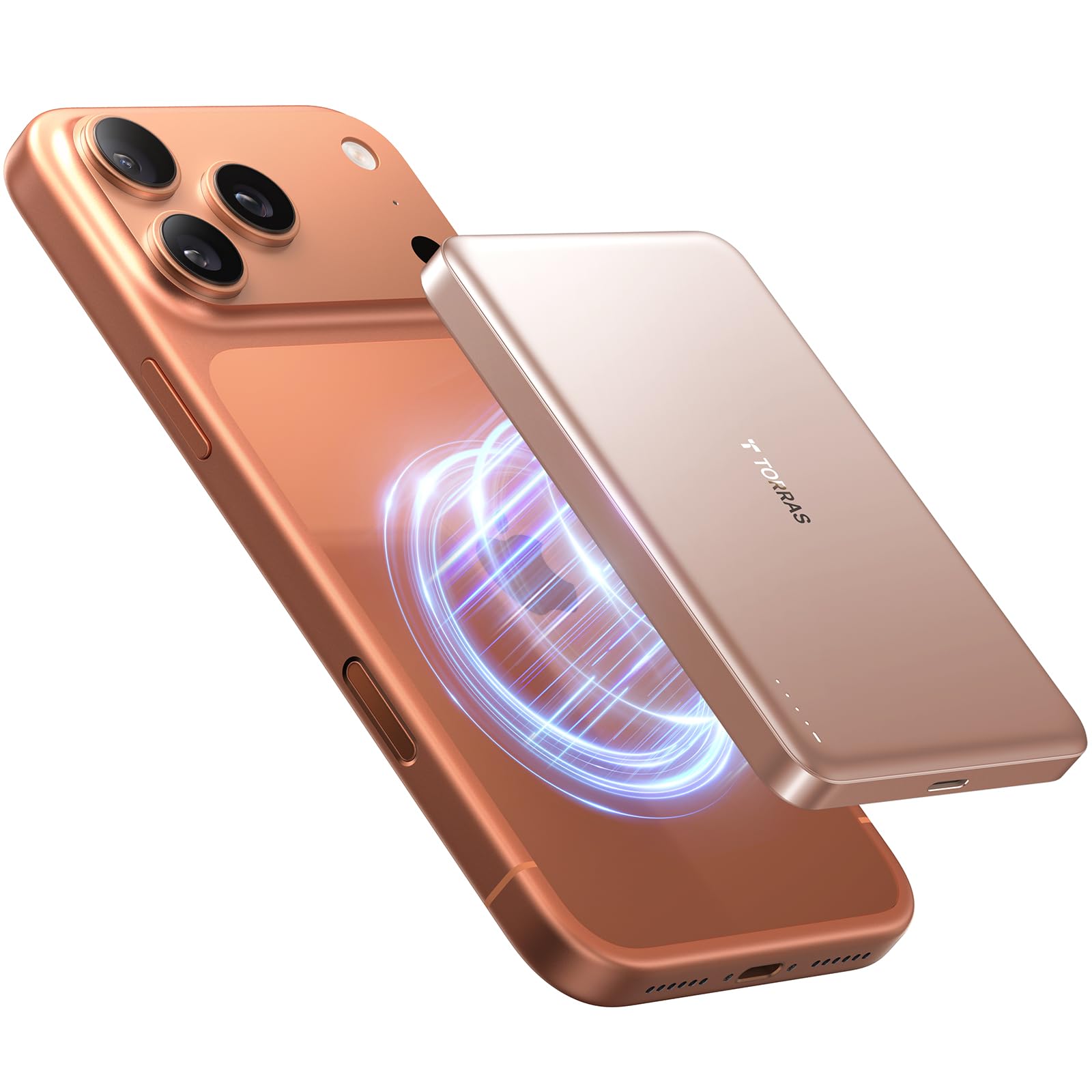 TORRAS MiniMag Power Bank,Ultra-Slim 10,000mAh Magnetic Wireless Portable Charger, 22.5W Fast Charging iPhone Air Magnetic Battery Pack Designed for iPhone 17 Pro Max/17 Pro/Air/16/15/14/13/12, Gold
