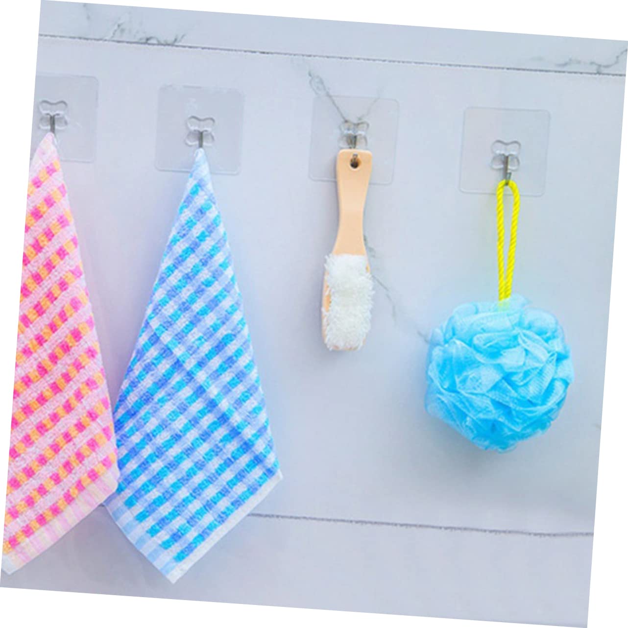 Ganci da parete 15 kg, trasparenti, riutilizzabili, senza cuciture, per appendere, impermeabili, resistenti all'olio, per bagno, cucina, per vestiti, asciugamani, bagno, soffitto, confezione da 10