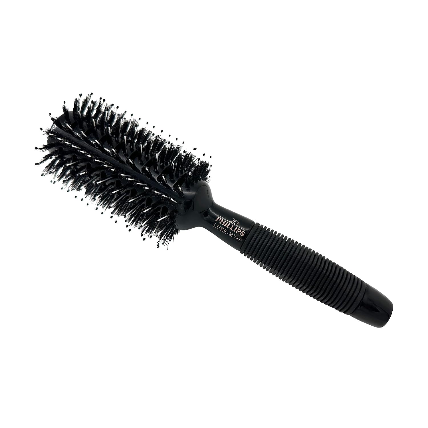 Phillips Brush Luxe Monster Vent 4 Poly-Tipped Professional Hair Brush (2.75” Diameter Barrel) – Black & Rose Gold Vented Hairbrush, Mixed Boar Hair & Poly-Tipped Nylon Bristles
