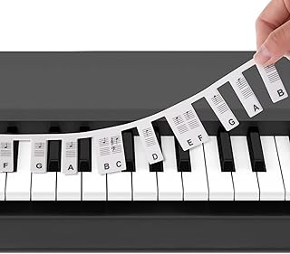Yolev Piano Keyboard 88-Key Full Size Stickers for Kids Removable, Piano Notes Guide Piano Key Labels for Beginners Learning, Silicone Piano Key Stickers Note Music Keyboard Stickers with Box