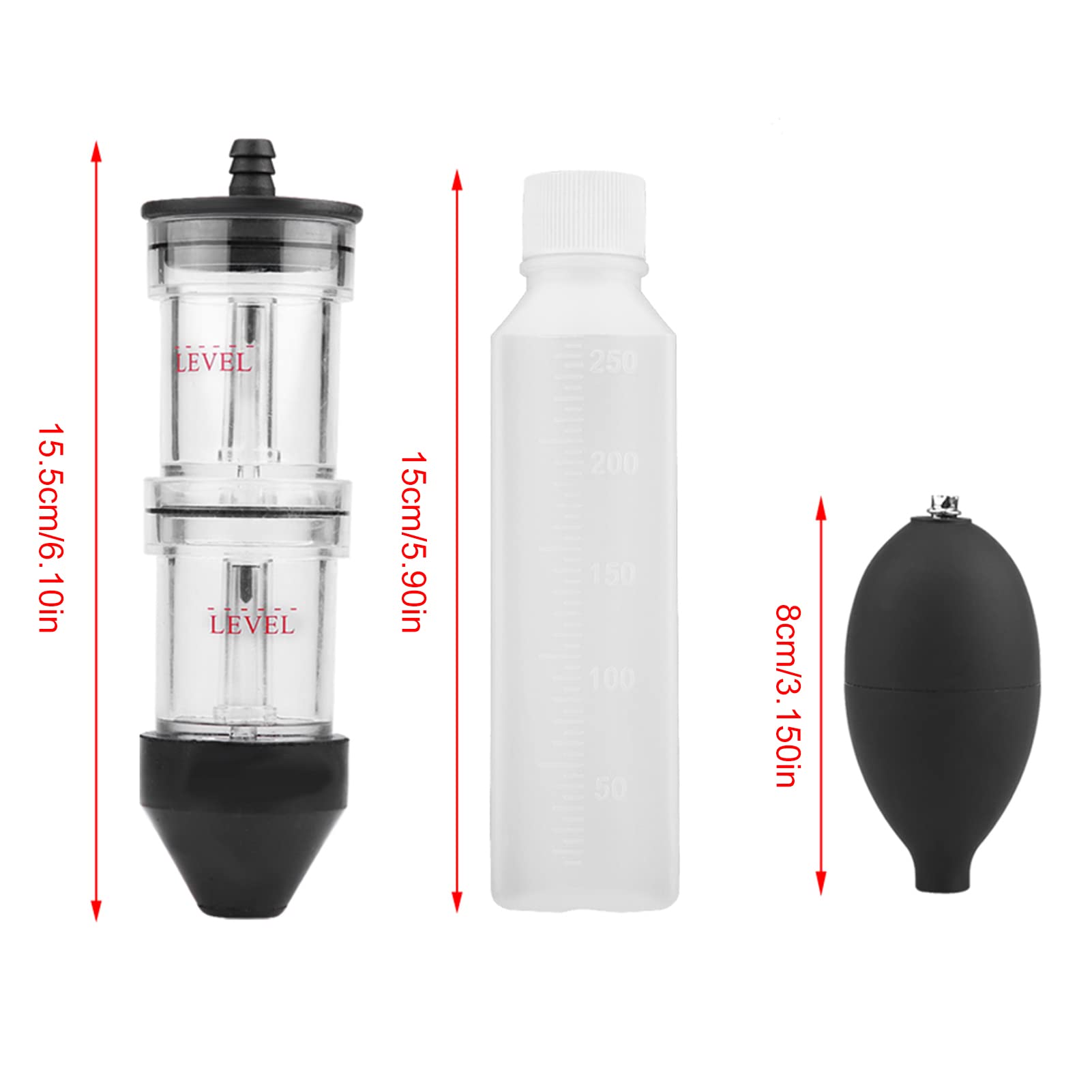 Tester della guarnizione del cilindro, tester del rilevatore di perdite della guarnizione della testata del cilindro CO2 con 3 adattatori a baionetta Kit calibro Strumento automatico