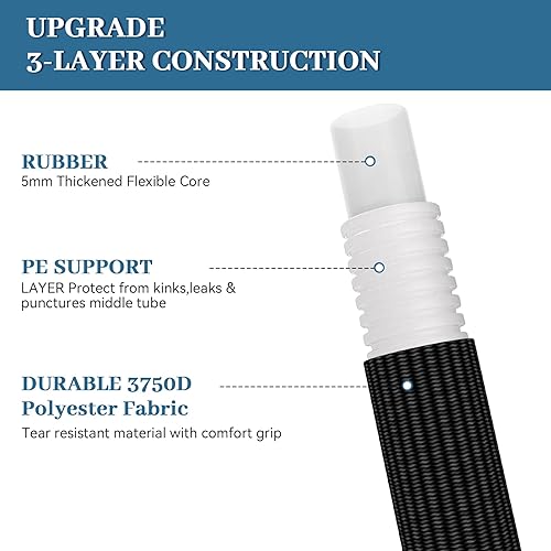 Miniatura 3 de Manguera de jardín no expandible de 50 pies, manguera de agua flexible sin torceduras con boquilla rociadora de 10 patrones, conectores de latón de