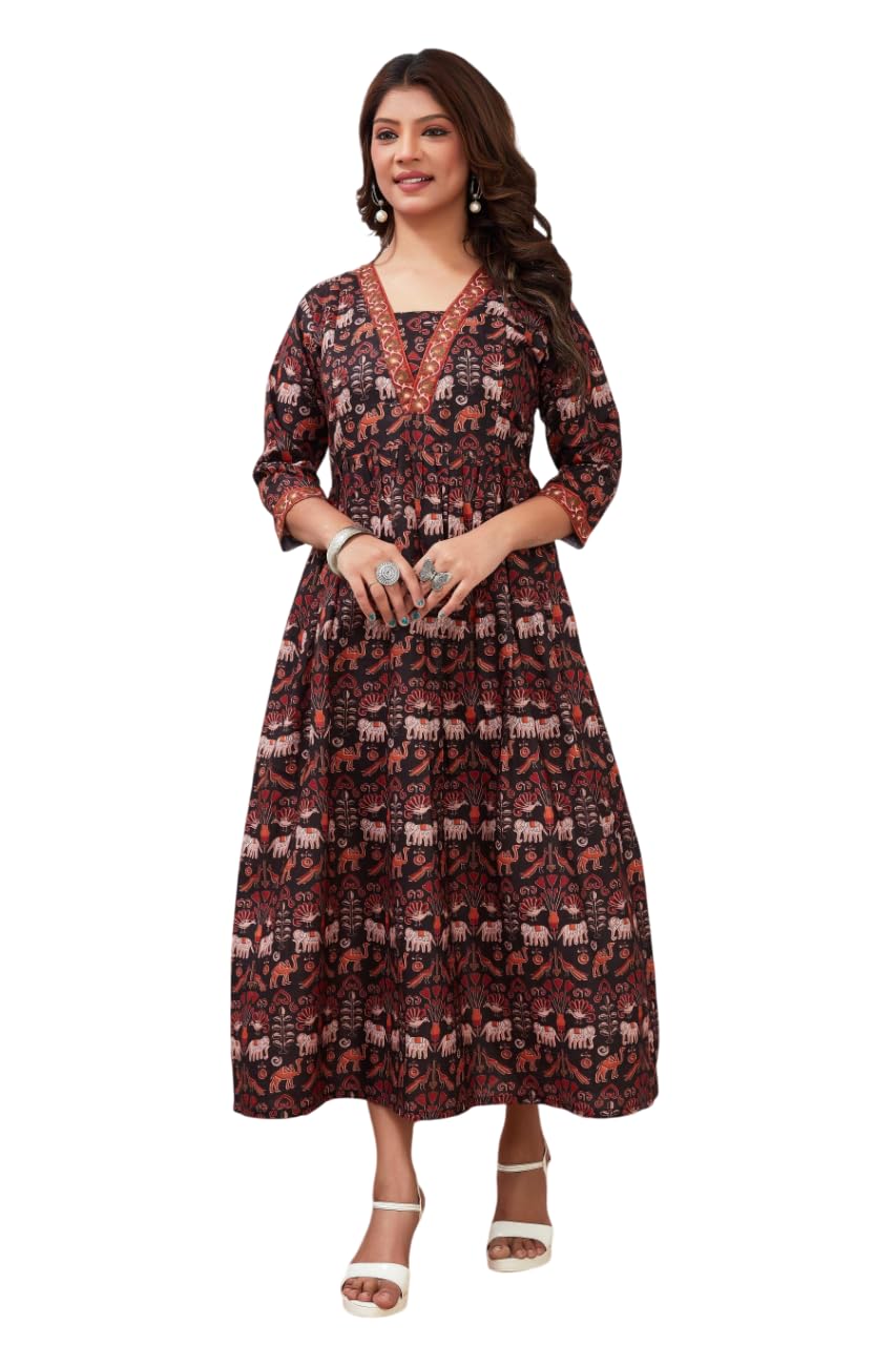 Women Viscose Rayon Maternity Kurti for Feeding Zippers