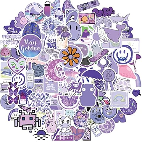 Anboor Juego de 100 Pegatinas Románticas Moradas Cover