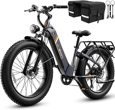 Jasion Thunder/PRO/ST Electric Bike,2000W/1800W Peak Ebikes for Adults,26Fat Tire Best Ebike for Men,90/80 Miles with 1040Wh/864Wh Battery,35/30+MPH Max Speed Bicycles,500/400LB Capacity