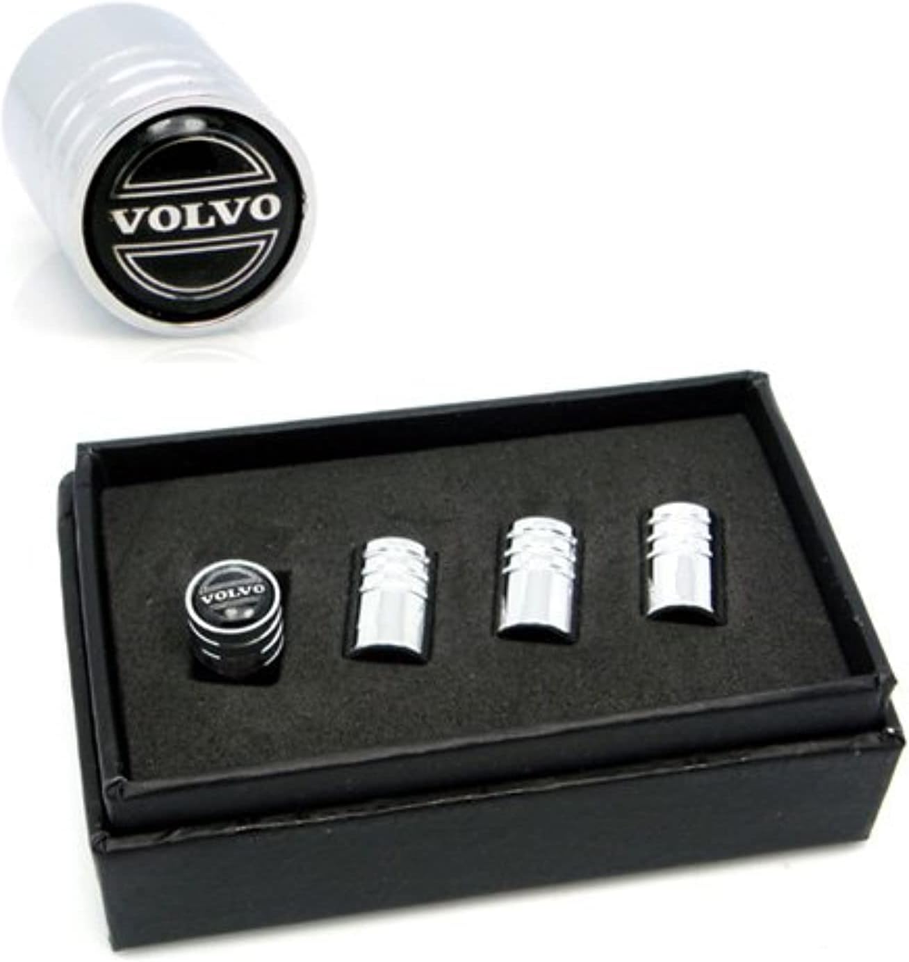 Top valu 4pcs VA065 Chrome Car Styling Accessories Wheel Tire Valve Caps Stem Air For VOLVO V40 V60 S60 S80 XC60 XC90