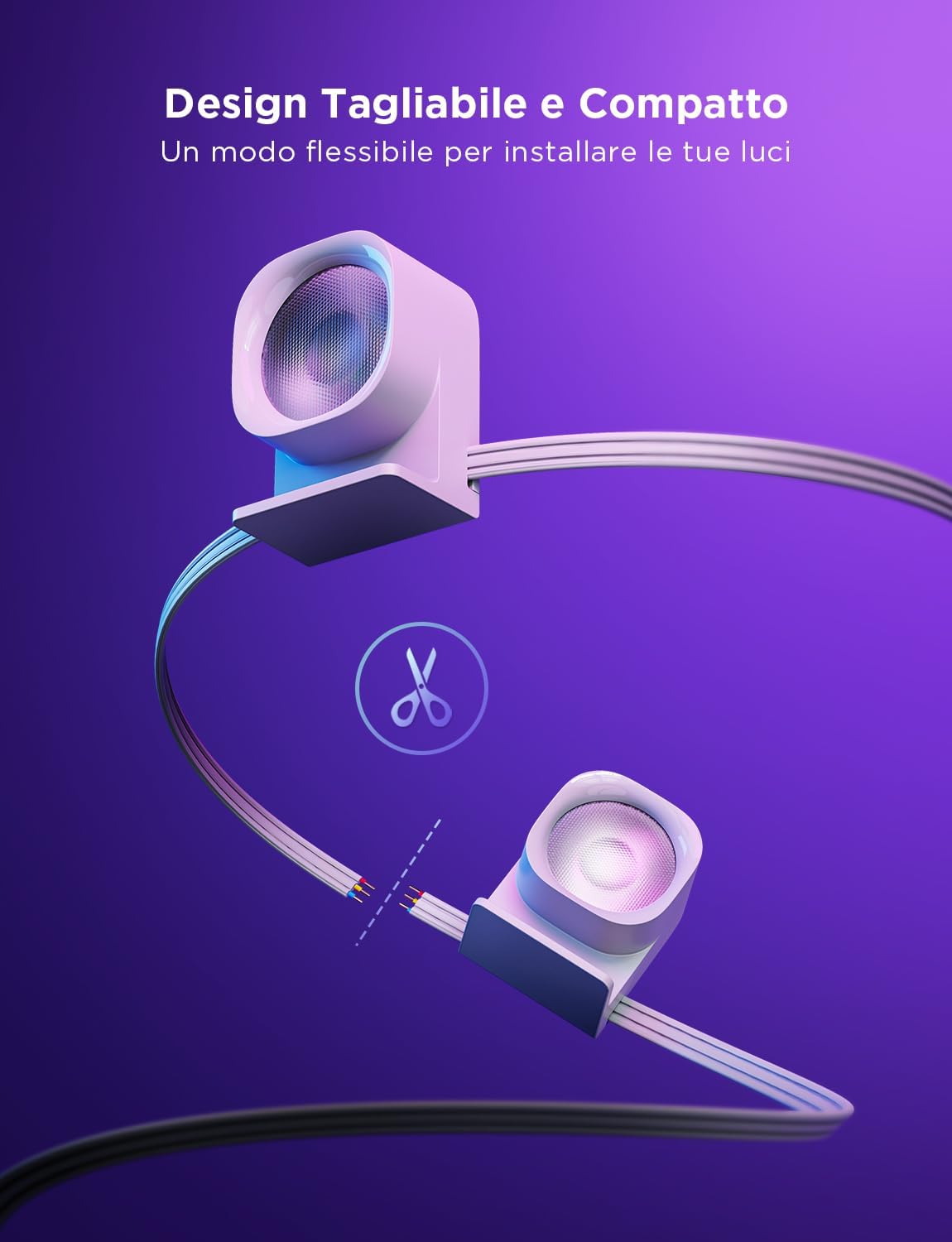 Govee RGBIC Smart Lampada da Parete Interno,Striscia LED Compatibile con Alexa,Luci LED Dimmerabili Che Cambiano Colore per Casa, Feste, Sincronizzazione Musicale, Controllo APP WiFi, 3m - Immagine 5