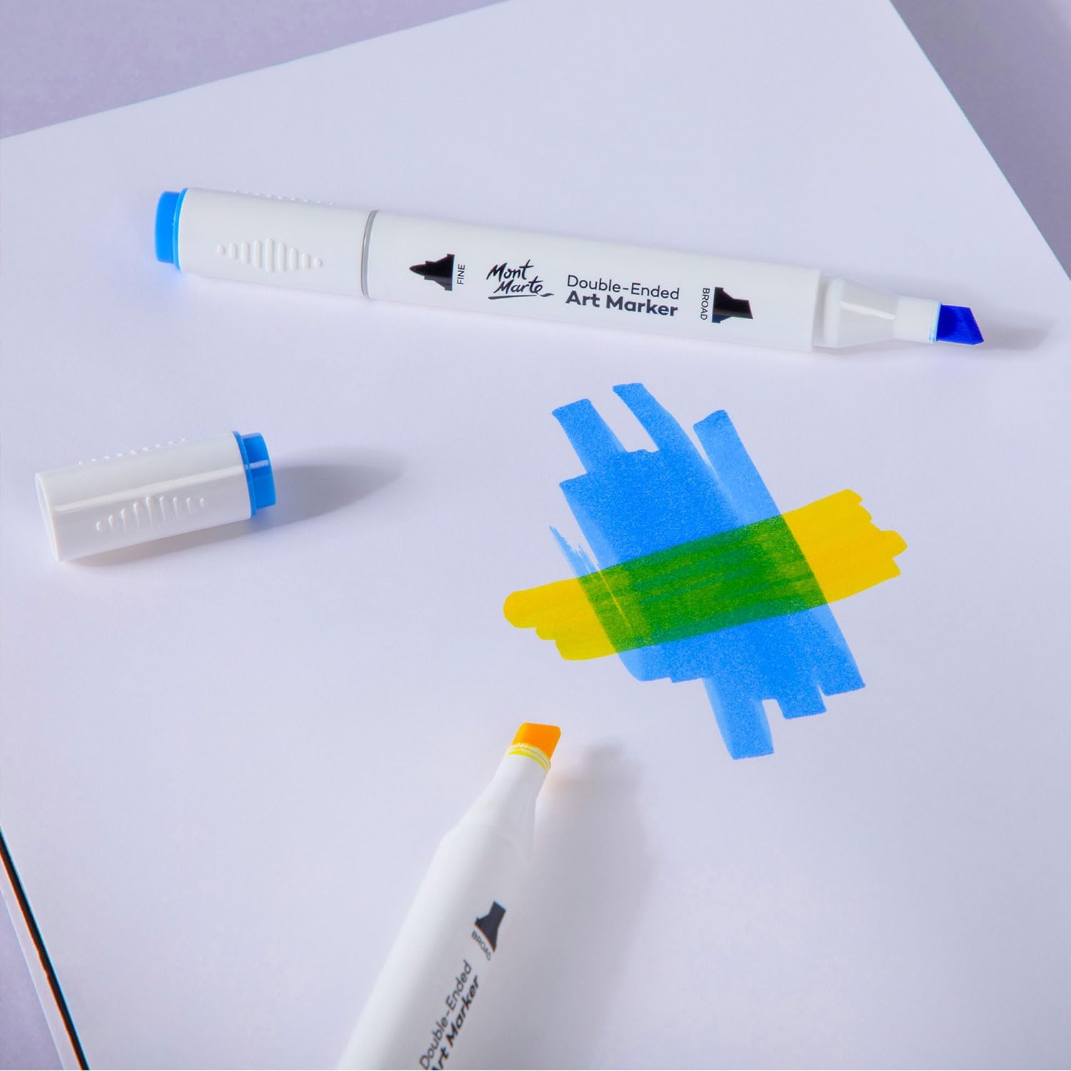 Mont Marte Double-Ended Art Markers in Case 36pc, Dual Tip Markers with Colored Alcohol Ink, Includes Carry Case, Ideal for Drawing, Illustrating, Graphic Design