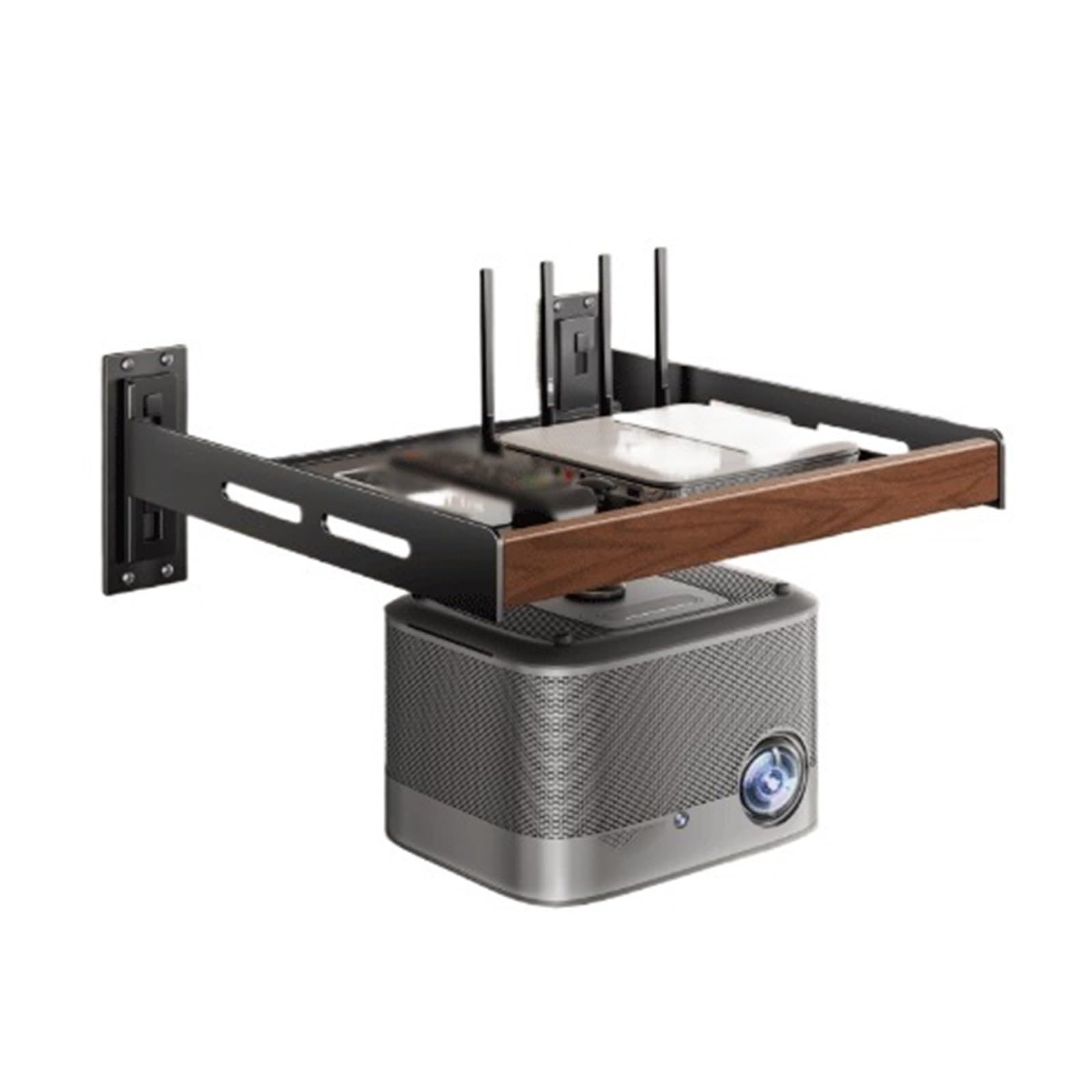 Cjhfr472sg One Color Projector Stand Projector Mount, Wall-Mounted Bedside Table (No Drilling Required), Fixed Storage Shelf Behind The Sofa Projector Mount