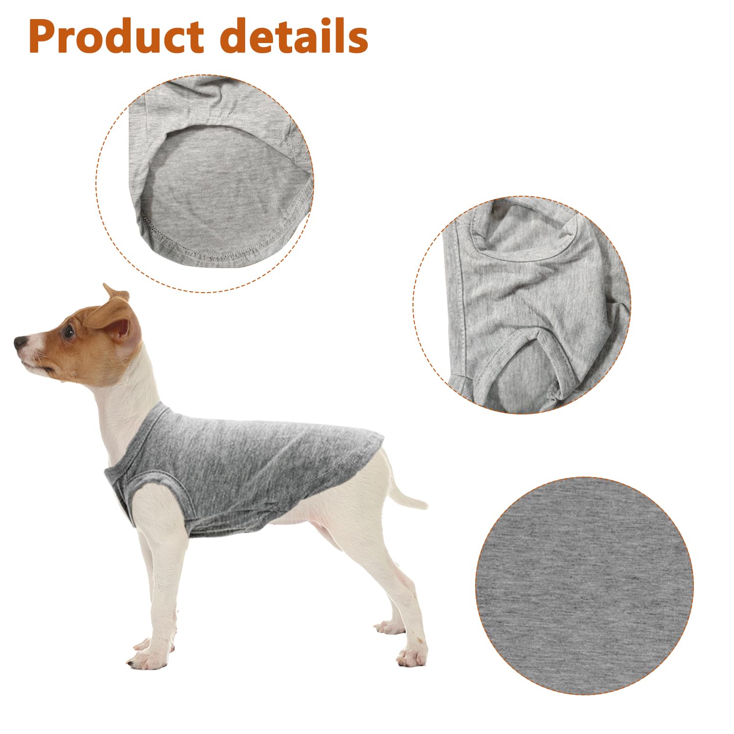 Puppy T-Shirt Vest, Puppy Summer Cool Vest, Pets T-Shirt for Summer Plain Dog T-Shirts Clothing - Image 3
