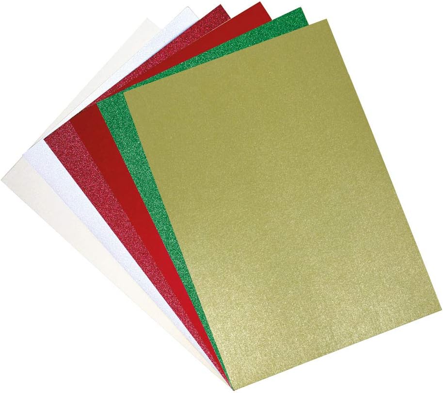 Surfacez Cardstock Sheets A4 60PK (Pearl & Glitter Festive)