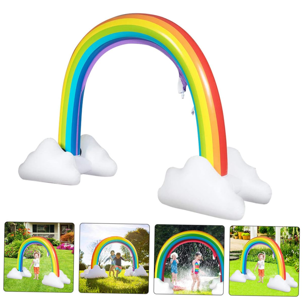 WOONEKY Giocattolo Gonfiabile Spruzzi D'acqua per Ragazzo Ragazza, a Spruzzo Arcobaleno Estivo per Giochi All'aperto, Gioco Acquatico Interattivo Sicuro e Riutilizzabile per Feste