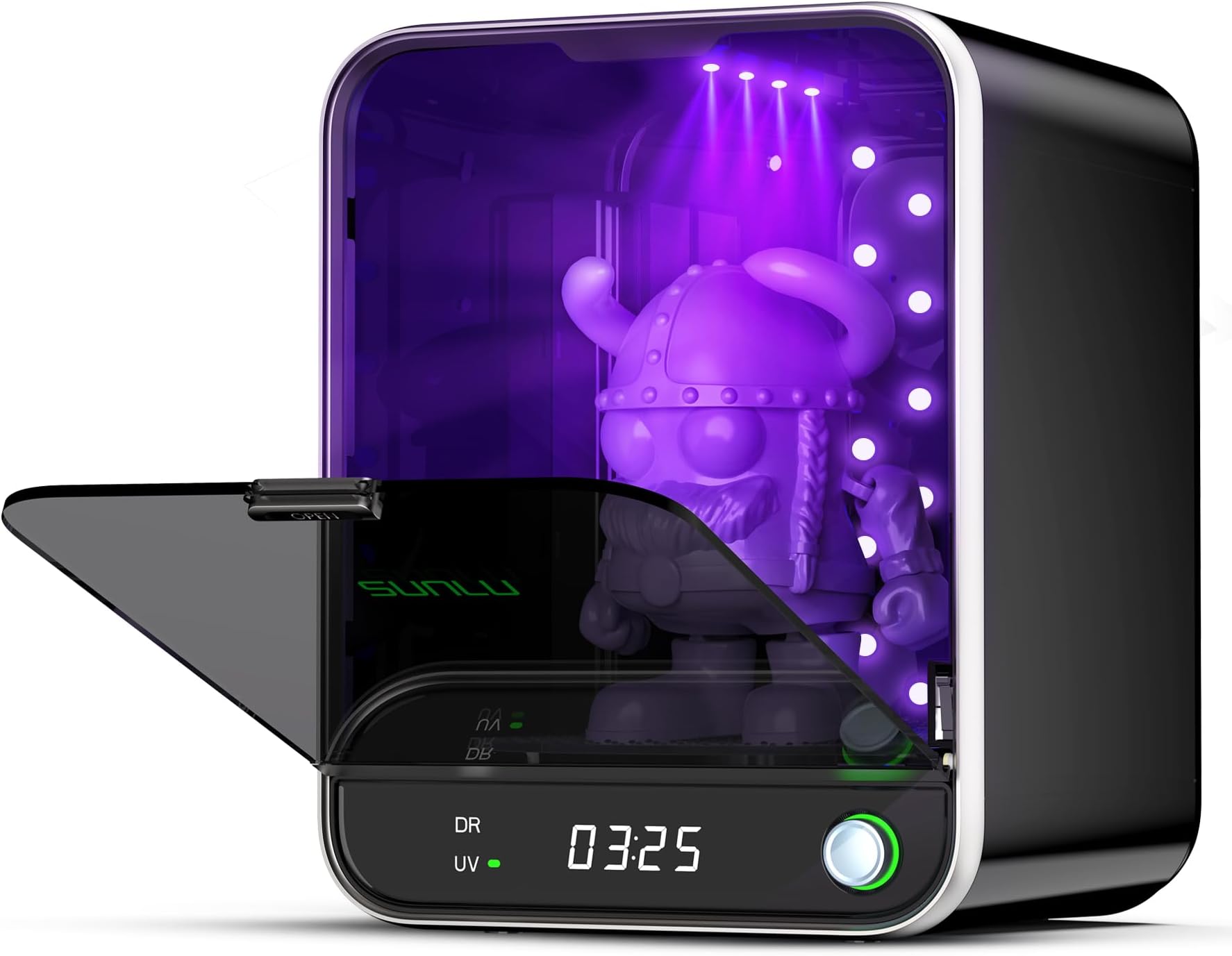 SUNLU Resin UV Curing Box II, 42W Power, Removable Turntable, Larger Size, All-in-one, no Installation, Rotating 405 nm UV Light Curing Machine for 3D Resin Printer Midnight.
