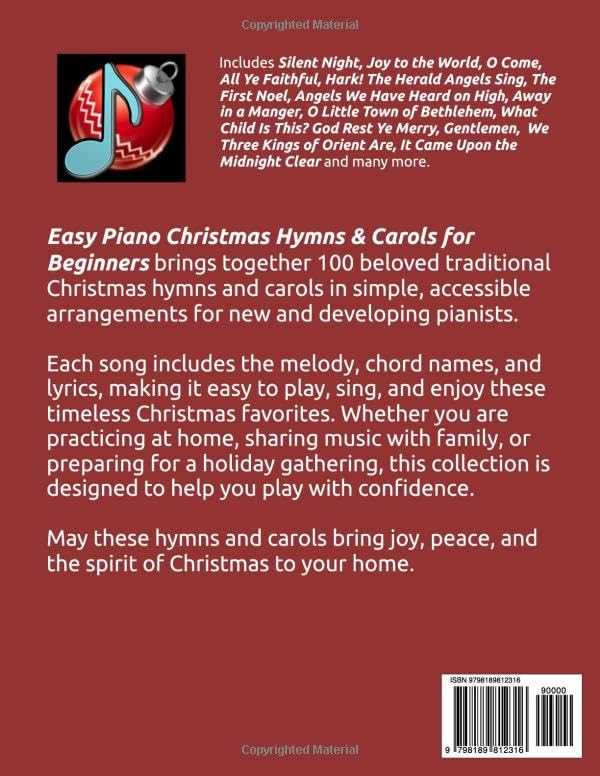 Easy Piano Christmas Hymns & Carols for Beginners: 100 Popular Hymns & Carols image 3