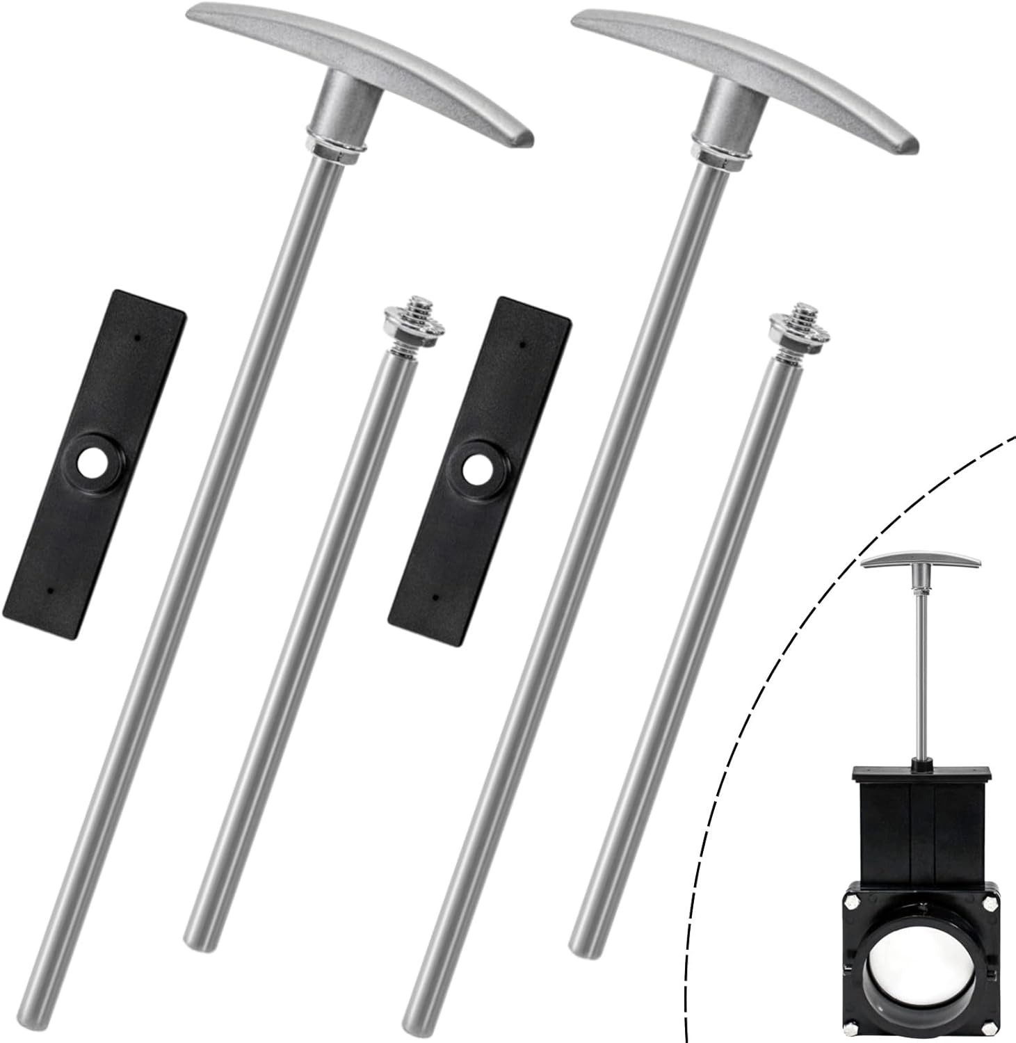 2 Pack RV Waste Valve Handle Replacement, Universal Fit Waste Valve Tube Extension Kit, Tank Valve Handles Rv Dump Valve Handle Replacement Set for Camper, Trailer - Amazon product rated Grade B