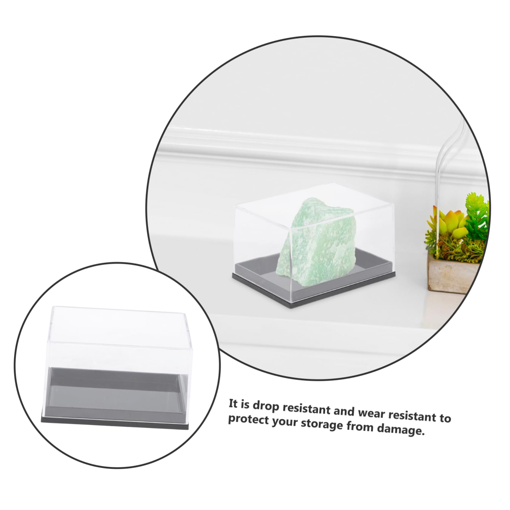 MUSISALY 2sets Mineral Specimen Storage Box Compact and Lightweight Showcase Waterproof Display Case 6pcs*2