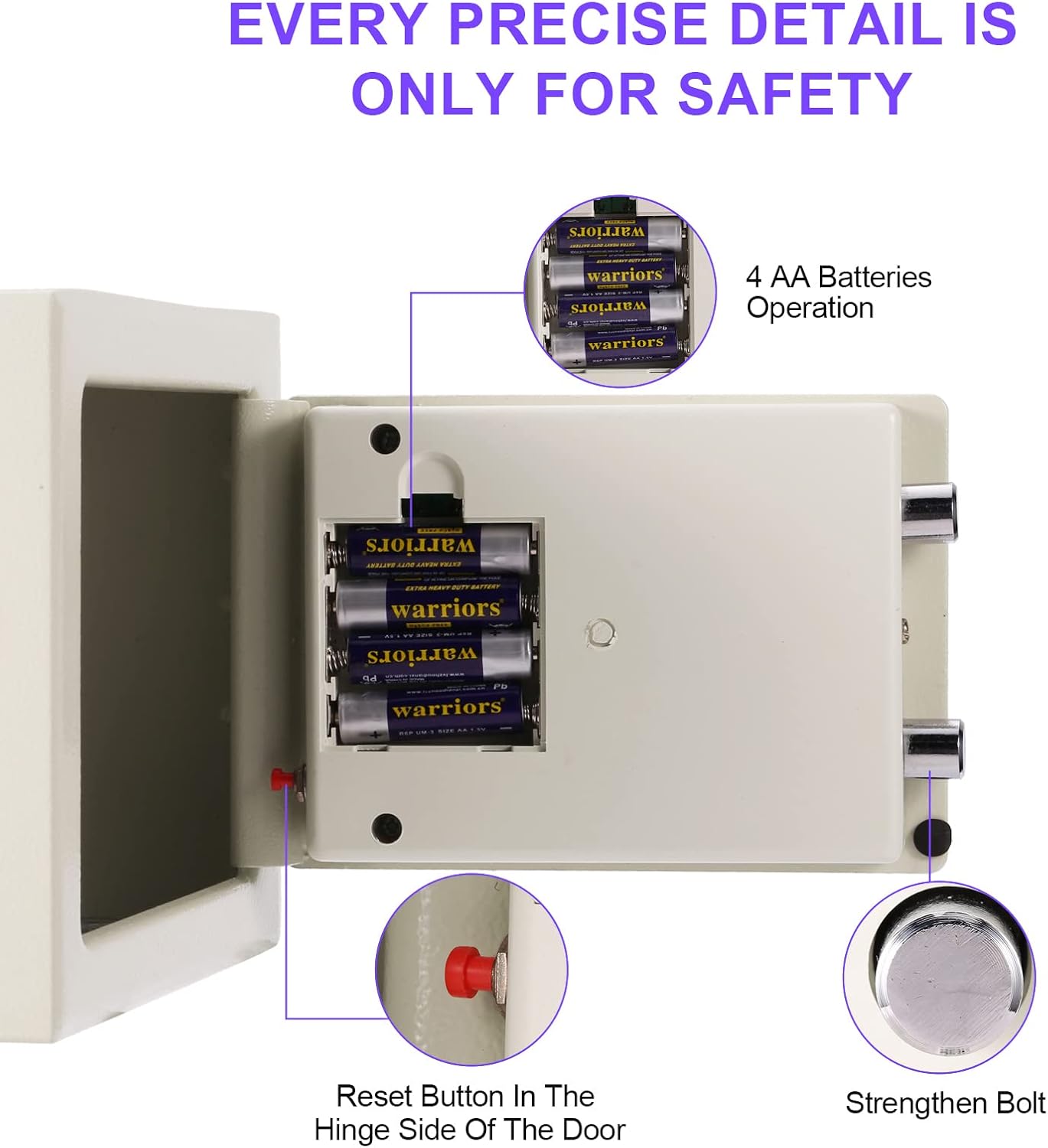 AOLIER Safe box, Safe and Lock Box, Money Box, Digital Firproof Keypad Safe Box for Cash Jewelry Passport Gun Security, Wall or Cabinet Anchoring Design for Home Office Hotel, 0.28 Cubic Feet