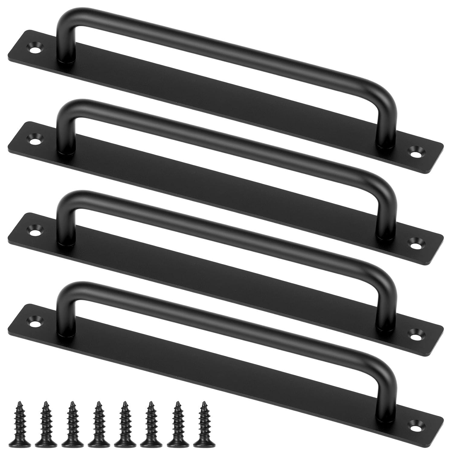 QWORK® 4PCS 210mm Shed Door Handles, Safety Handle Pull Sliding Barn Door Cabinet Handle, for Cabinet Shed Garage Cabinet Closet Bathroom Kitchen Furniture Door