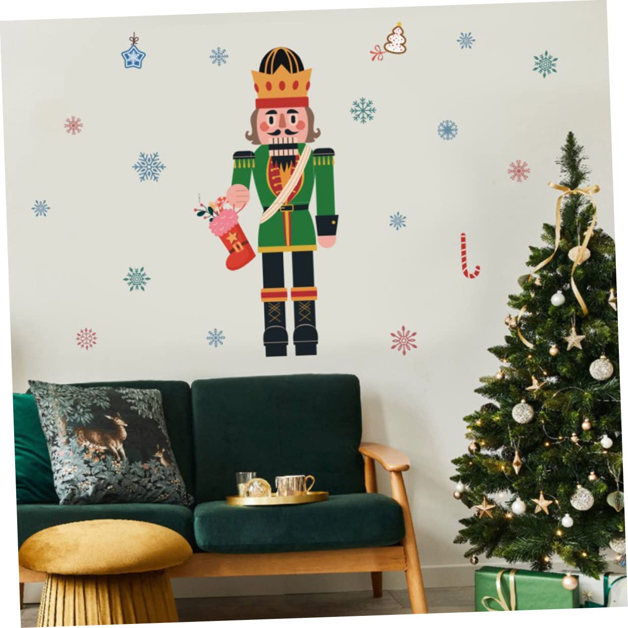 Cabilock 5 Hojas Pegatinas Navideñas Para Ventanas Luz De De Nieve De Navidad Adhesivo Para Ventana De Cascanueces Árbol De Navidad Ventana De Navidad Se Aferra De Polivinilo