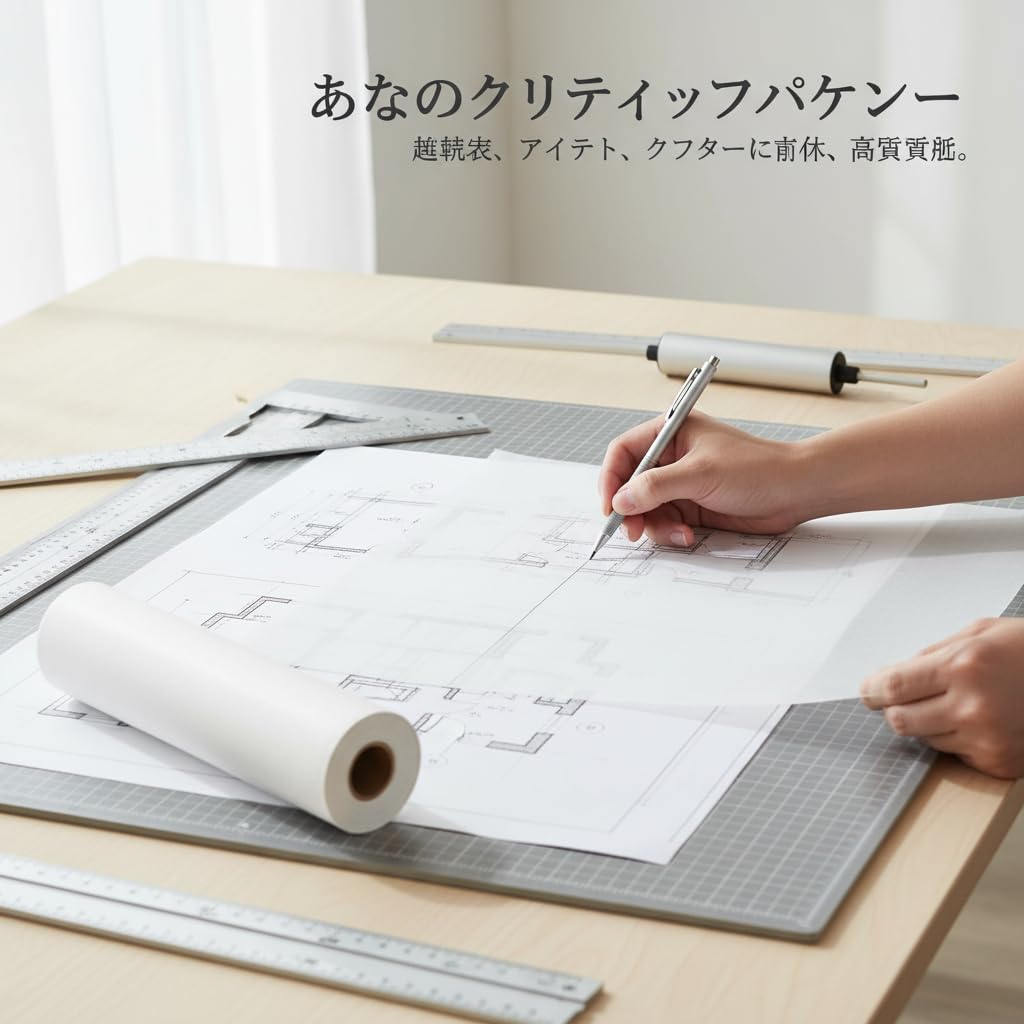 Transparentes Transparentpapier Rolle Zeichenpapier Entwurfspapier Konstruktionspapier aus Schwefelsaurem Papier für Präzises Durchzeichnen Und, size to 4