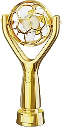 Soccer Trophy Shaped Handheld Fan, Soccer Gifts for Sports Enthusiasts, Kids, Boys and Girls, Portable USB Rechargeable Mini Fan for Stadium, Game Day, 2026 World Football Event, Outdoor, Gold