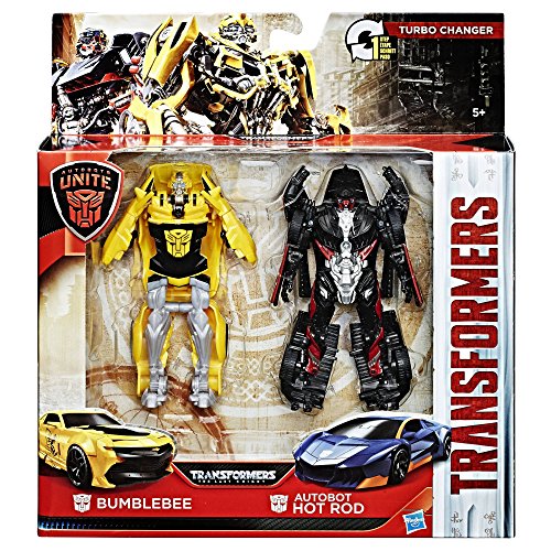 Image of Transformers The Last Knight Autobots Unite - Bumblebee & Autobot Hot Rod 1-Step Turbo Changer