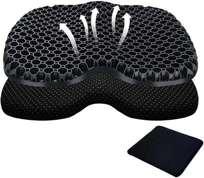 Kayak Seat Cushion for Old Town Sportsman BigWater ePDL 132 20222026, Gel Honeycomb Cushion for Long Sitting Comfort, Breathable Seat Pad for Kayak, Boat, Canoe, Office Chair,A Black